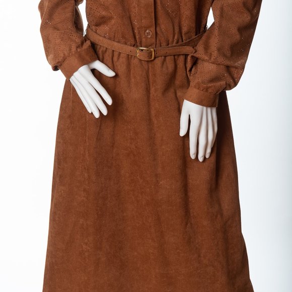 Vintage Kenny Classics Dress, Soft Brown Shirt Dress, Awesome Shirt Dress - Picture 3 of 6
